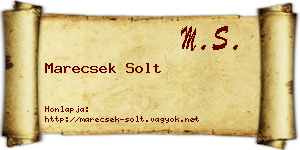 Marecsek Solt névjegykártya